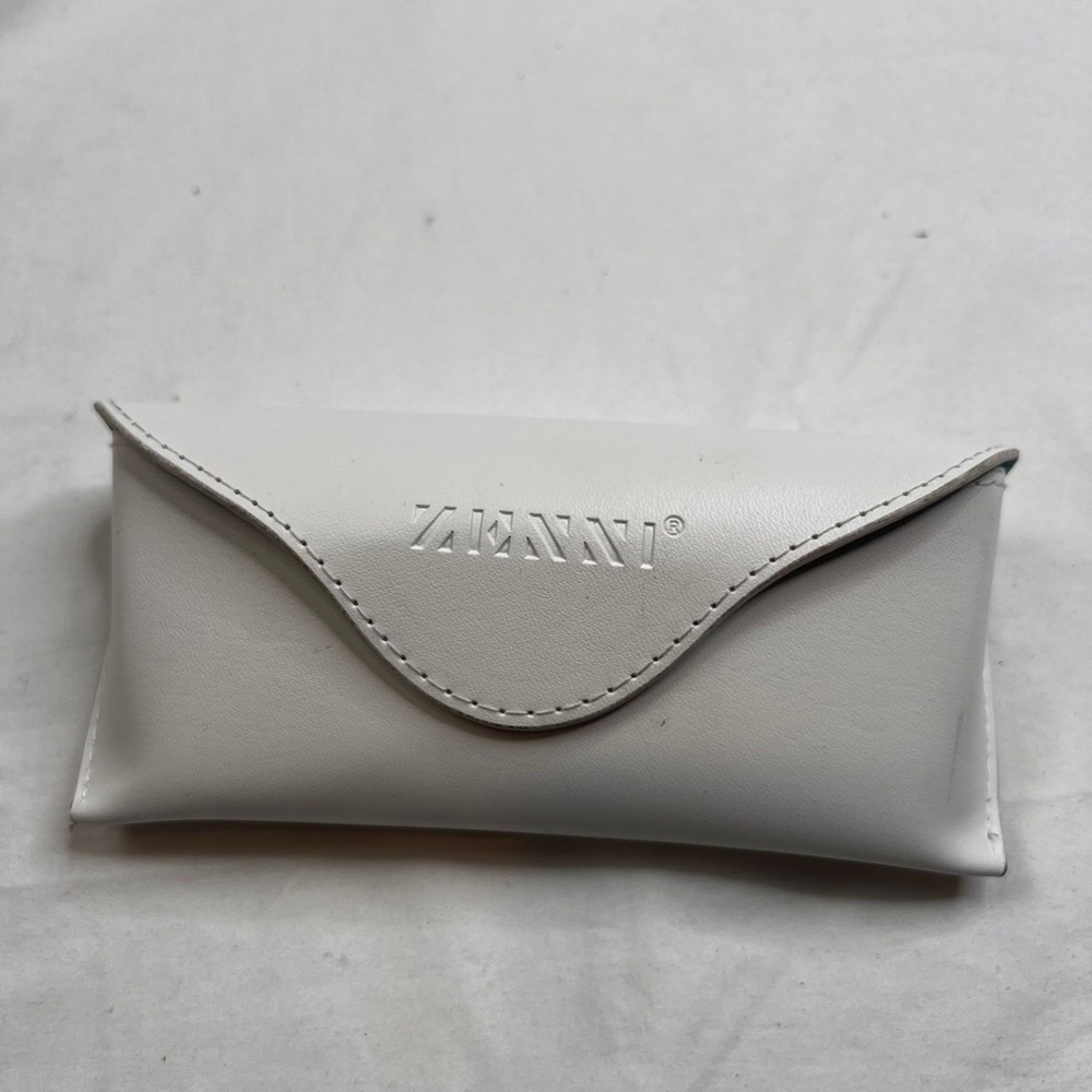 Zenni Leather Eyeglasses Sunglasses Case Soft Shell Felt Lined Travel Carrier